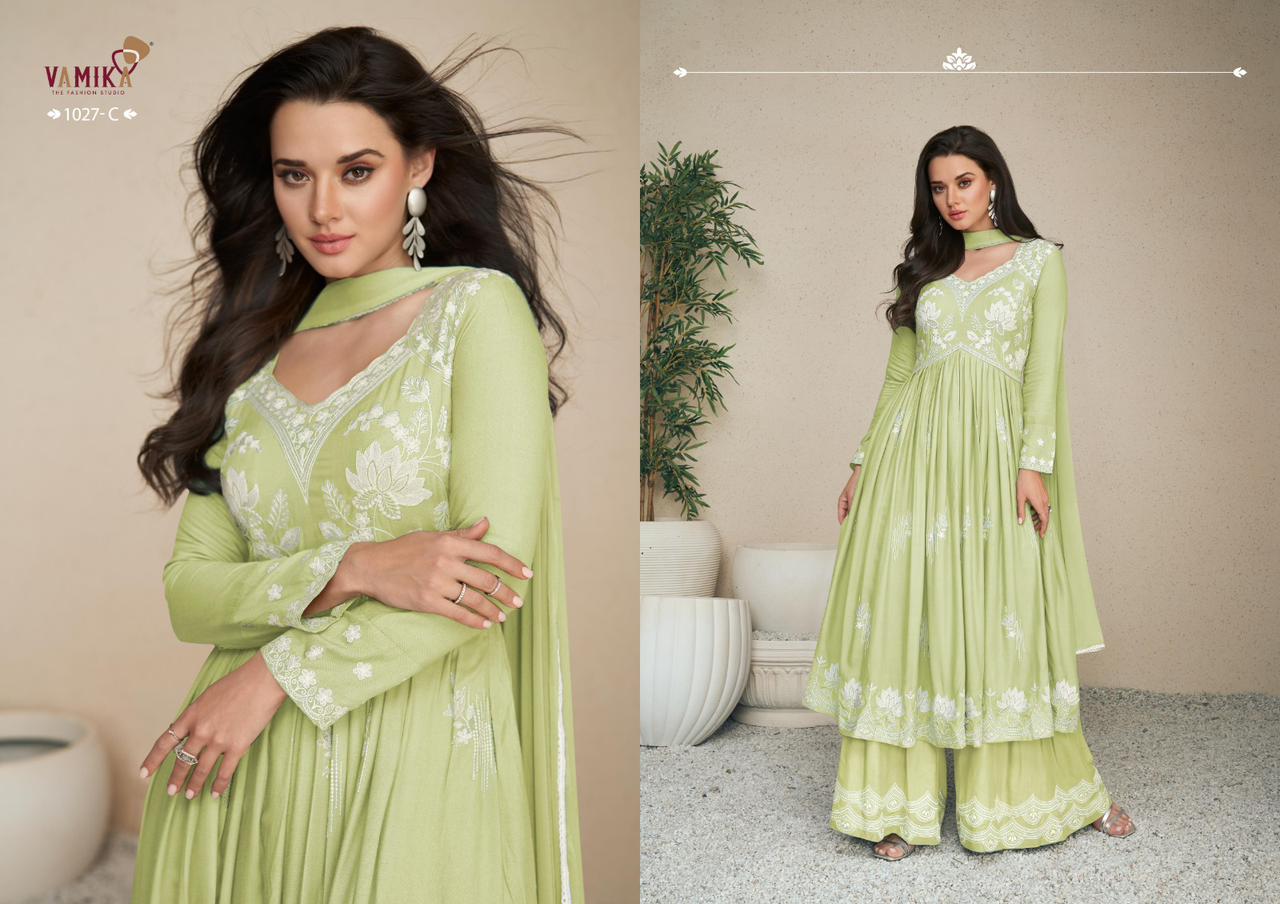 Lakhnavi Vol 5 Light Color By Vamika Designer Suit Catalog